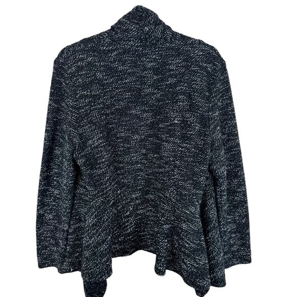 BNCI By Blac Noir Black Heather Asymmetrical Cotton Blend Open Cardigan Size XL - Picture 2 of 7